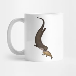 North American River Otter & Fish Mug